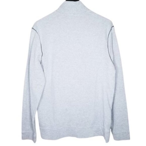 Perry Ellis Grey Quarter Zip Pullover Sweater - Picture 2 of 4